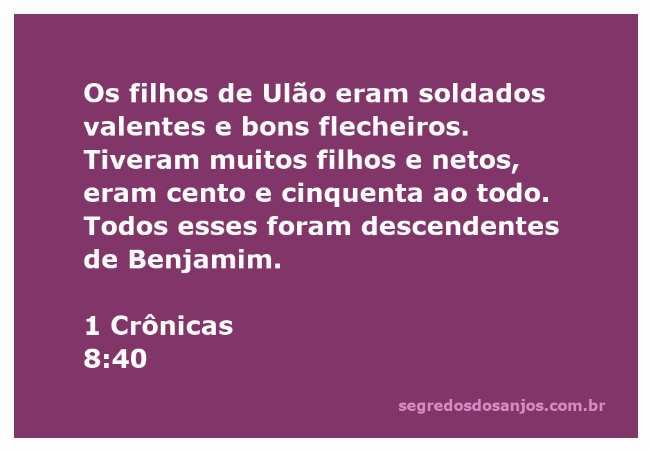 Imagem representando os filhos de Ulão, soldados valentes e bons flecheiros da tribo de Benjamim.
