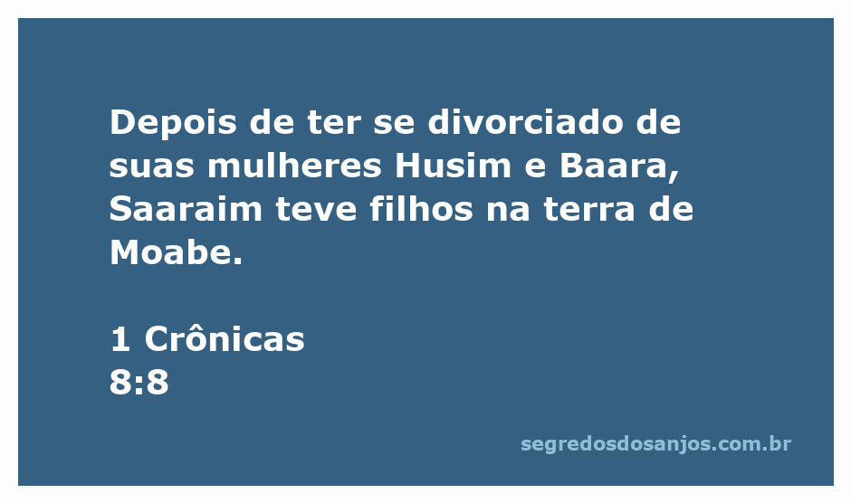 Saaraim com seus filhos na terra de Moabe após o divórcio.