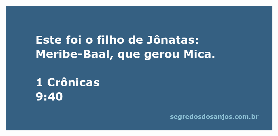Representação de Meribe-Baal, filho de Jônatas, conforme mencionado em 1 Crônicas 9:40.