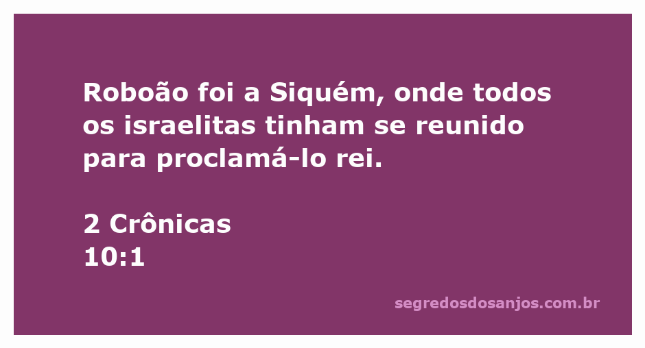 Roboão sendo proclamado rei pelos israelitas em Siquém