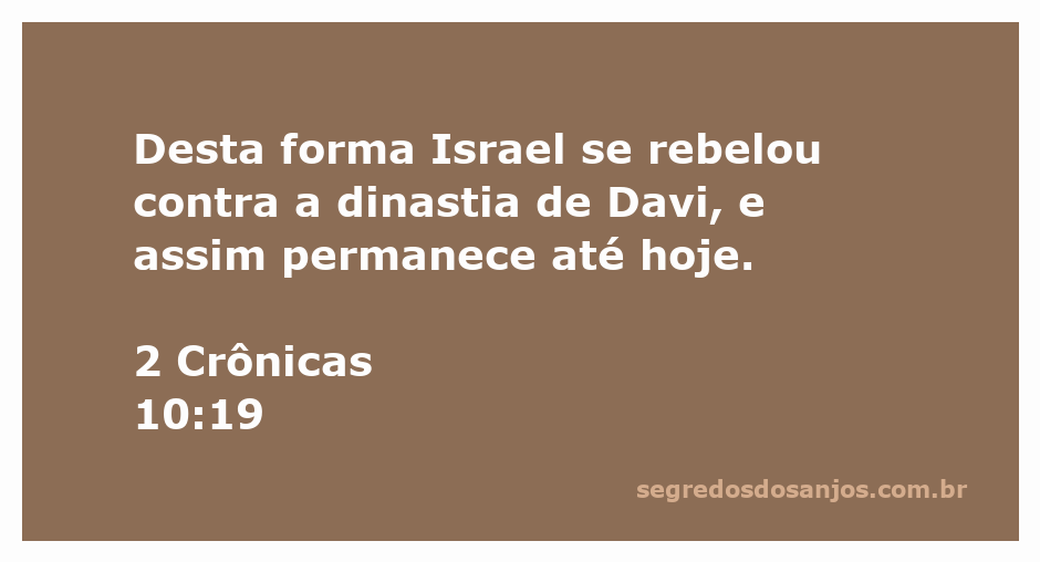 Imagem representativa da rebelião de Israel contra a dinastia de Davi, simbolizando a divisão do reino.