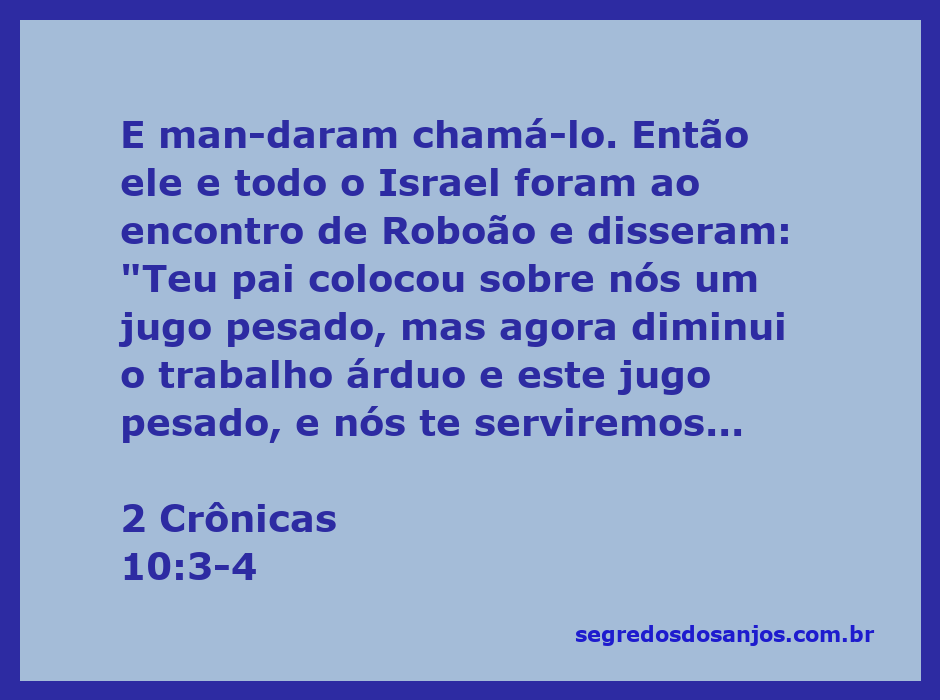 Reunião do povo de Israel com Roboão em busca de alívio do jugo pesado