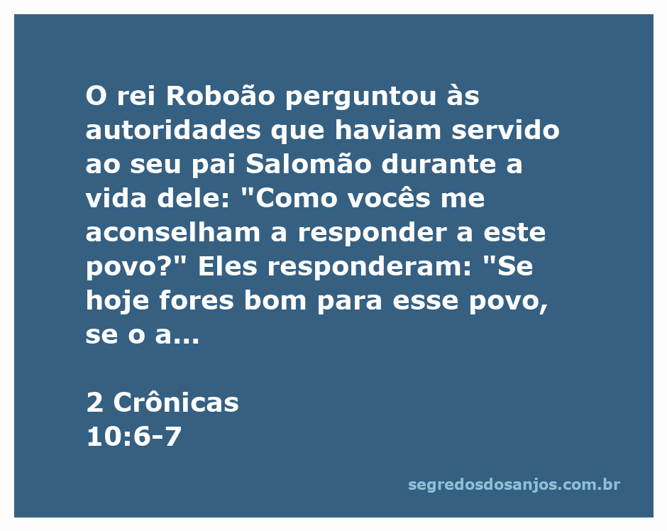 Roboão consultando conselheiros sobre como responder ao povo de Israel.
