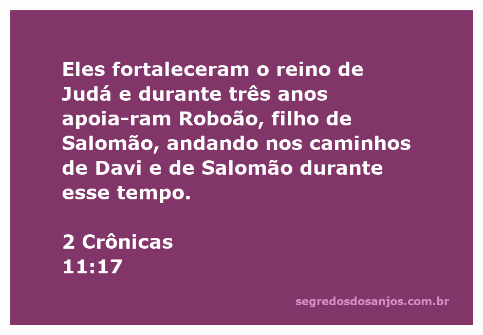 Reino de Judá fortalecido, simbolizando a união e apoio ao rei Roboão.
