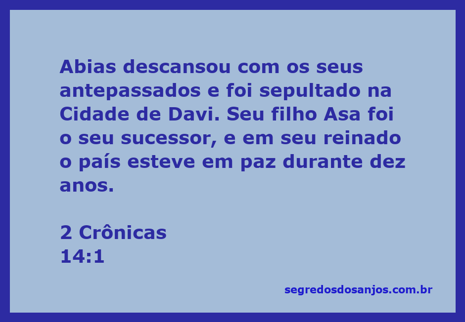 Imagem representativa da passagem de 2 Crônicas 14:1, destacando o reinado pacífico de Asa após a morte de Abias.