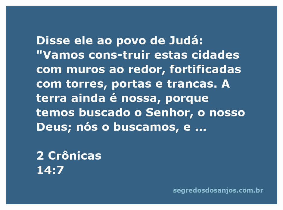 Imagem representativa da construção de cidades fortificadas em Judá, simbolizando a busca por Deus e a prosperidade.