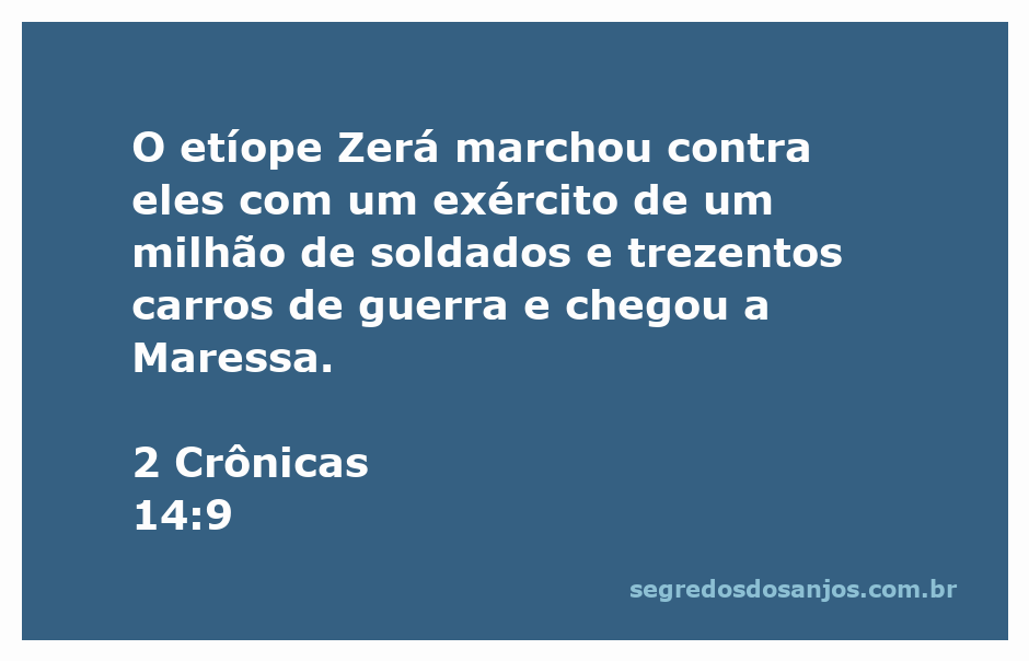 O etíope Zerá liderando um exército contra Judá em Maressa, conforme descrito em 2 Crônicas 14:9.