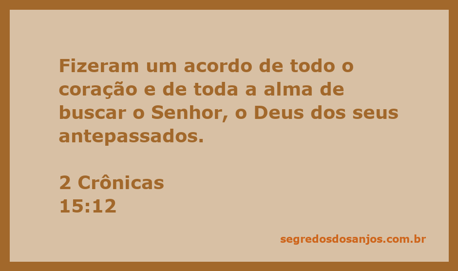 Imagem representativa do pacto dos israelitas de buscar o Senhor com todo o coração e alma, inspirada em 2 Crônicas 15:12.
