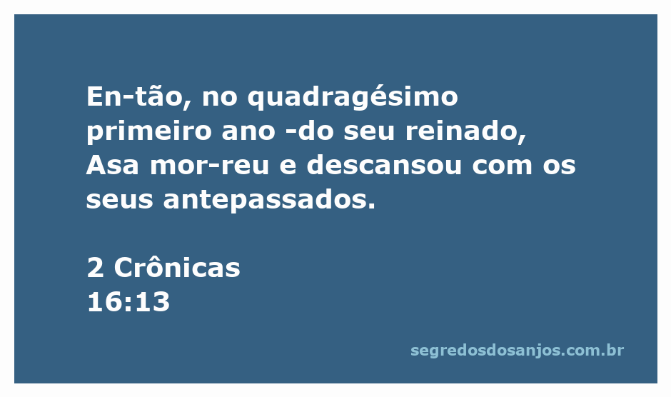 Representação artística da morte do rei Asa, destacando seu descanso com os antepassados.