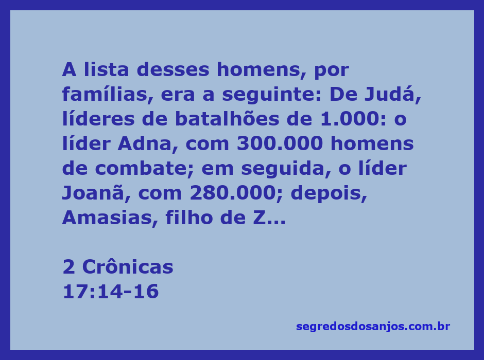 Imagem representativa da liderança militar de Judá, destacando os líderes de batalhões conforme 2 Crônicas 17:14-16.