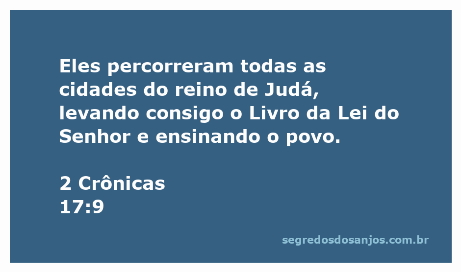 Imagem de sacerdotes ensinando o povo de Judá com o Livro da Lei do Senhor.