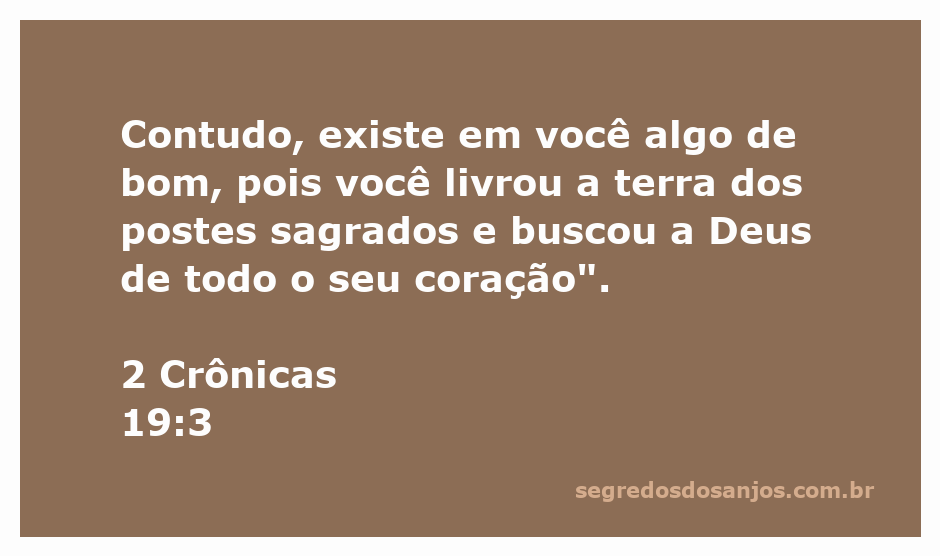 Imagem que representa a passagem de 2 Crônicas 19:3 sobre buscar a Deus e remover ídolos.