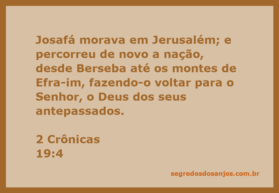 Rei Josafá de Judá levando o povo a retornar ao Senhor em Jerusalém.