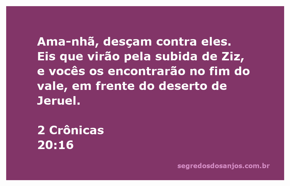 Profeta instruindo o povo de Judá sobre a batalha contra os inimigos, representando 2 Crônicas 20:16.