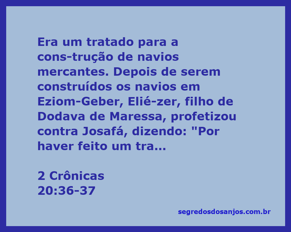 Representação da naufrágio de navios mercantes em Eziom-Geber, simbolizando a profecia contra Josafá.