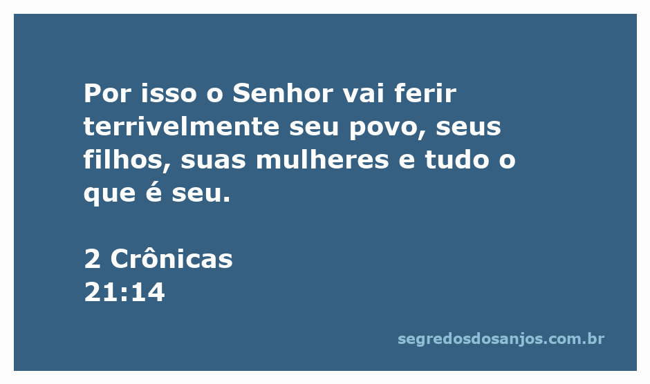 Imagem representativa de 2 Crônicas 21:14, ilustrando a advertência divina sobre as consequências do pecado.