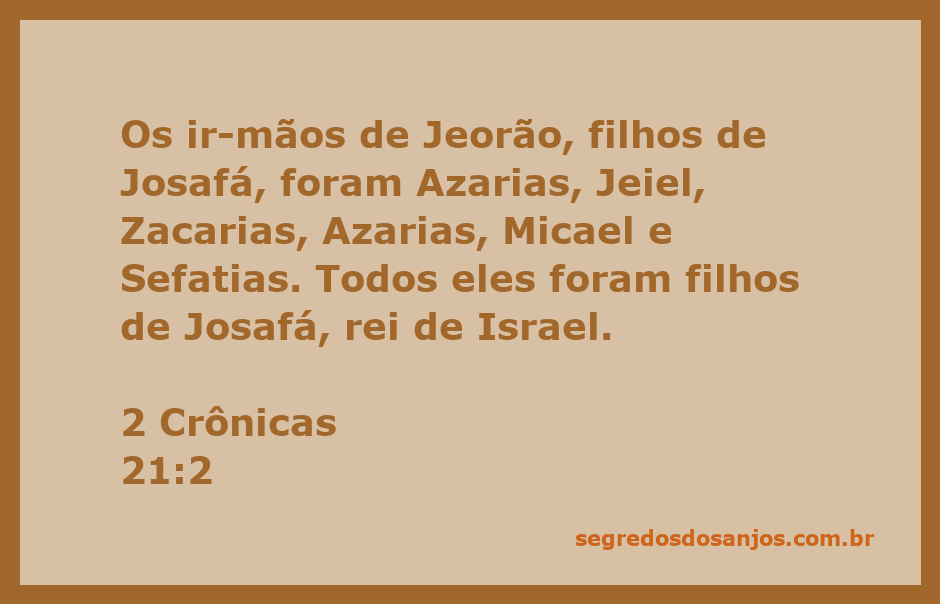 Irmãos de Jeorão, filhos de Josafá, listados em 2 Crônicas 21:2