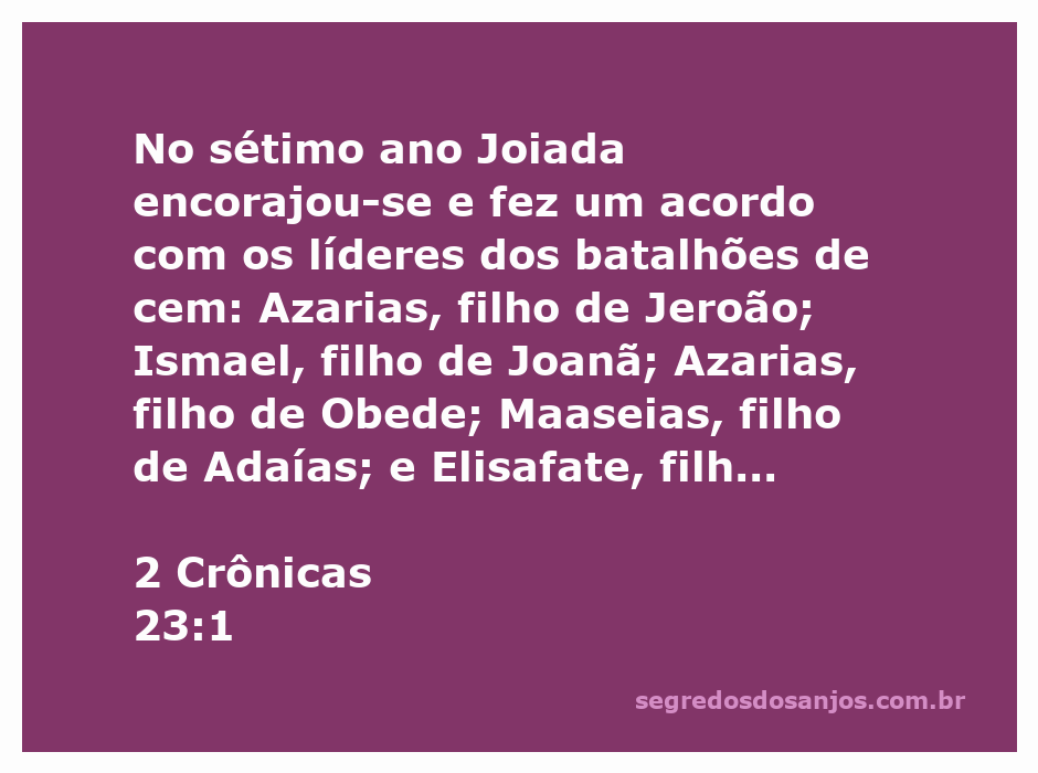 Representação de Joiada formando uma aliança com líderes militares em um contexto bíblico.