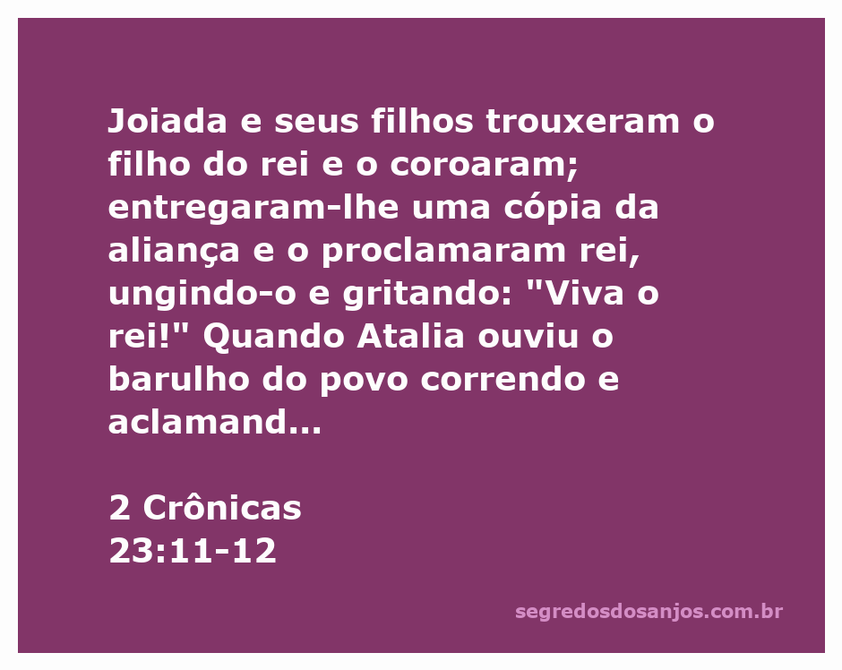 Joiada e seus filhos coroam o filho do rei no templo, enquanto o povo aplaude e celebra.