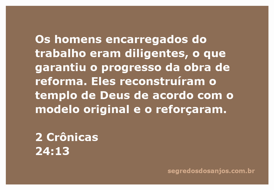 Reforma do Templo de Deus em 2 Crônicas 24:13, mostrando trabalhadores diligentes e a estrutura sendo restaurada.