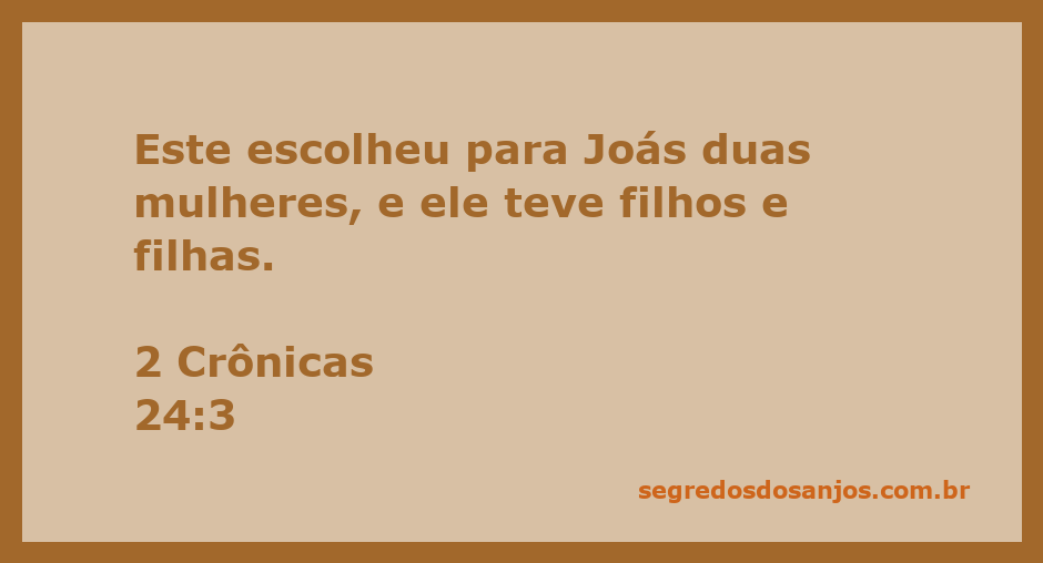 Joás e suas duas esposas com seus filhos e filhas, representando a família e a continuidade da linhagem.