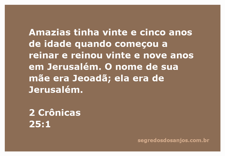 Amazias, rei de Judá, aos 25 anos, retratado em um cenário de Jerusalém.