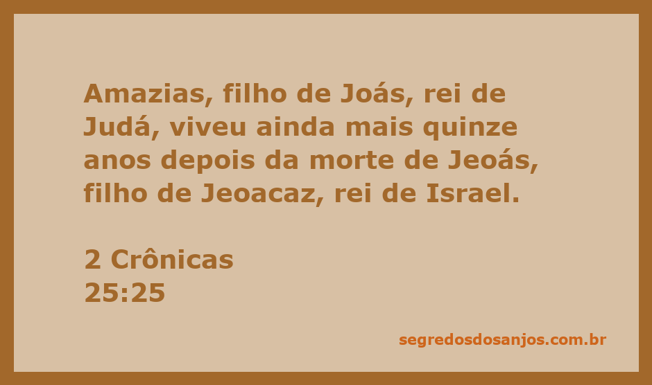 Amazias, rei de Judá, que governou por 15 anos após a morte de Jeoás, rei de Israel.