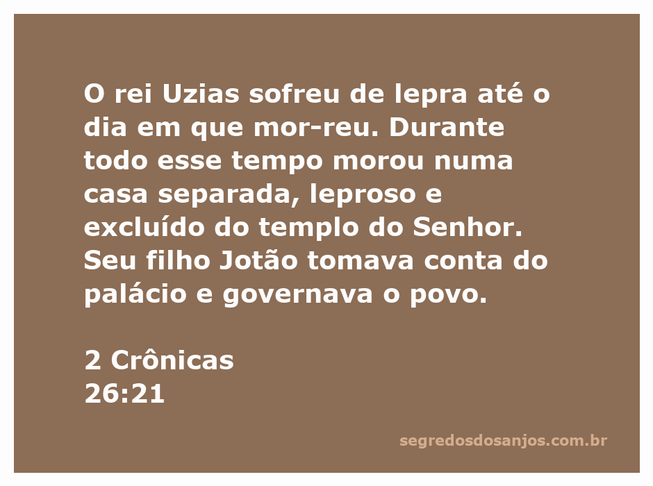 Imagem retratando o rei Uzias, simbolizando sua lepra e exclusão do templo do Senhor.