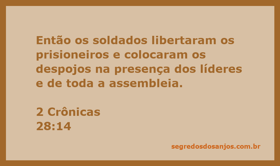 Soldados libertando prisioneiros e apresentando despojos diante da assembleia.