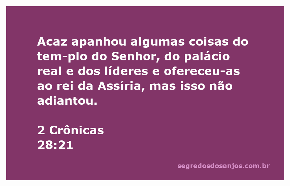 Rei Acaz oferecendo tesouros do templo a um rei da Assíria