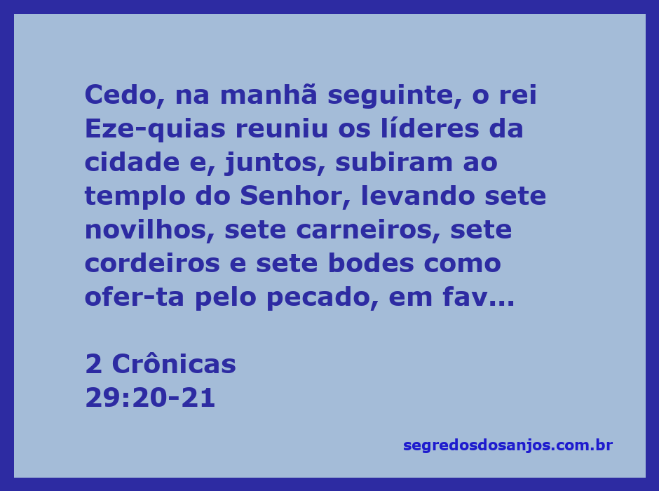 Rei Ezequias e líderes de Judá oferecendo sacrifícios no templo do Senhor