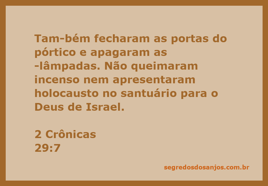 Imagem representando o fechamento das portas do pórtico e a ausência de luzes e incenso no santuário de Deus.
