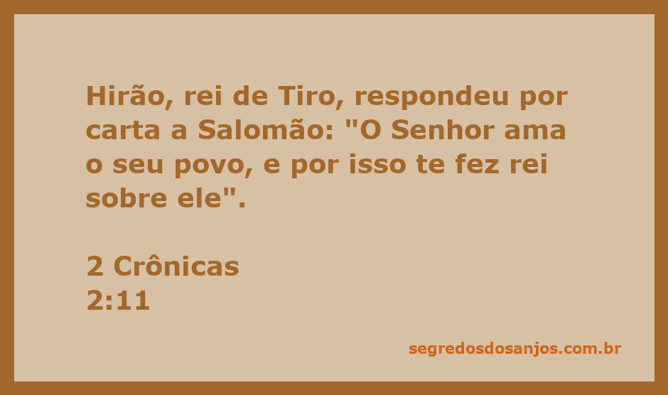 Rei Salomão recebendo uma carta de Hirão, rei de Tiro, sobre o amor de Deus pelo seu povo.
