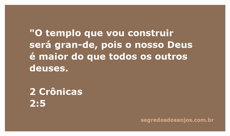 Imagem do templo simbolizando a grandeza de Deus, conforme 2 Crônicas 2:5.
