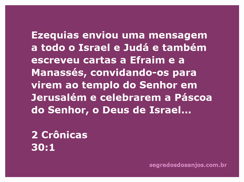 Reunião de pessoas no templo celebrando a Páscoa, inspirado em 2 Crônicas 30:1.