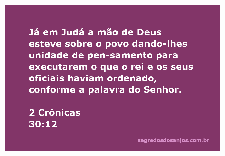 Imagem representando a unidade do povo de Judá sob a orientação divina, conforme 2 Crônicas 30:12.