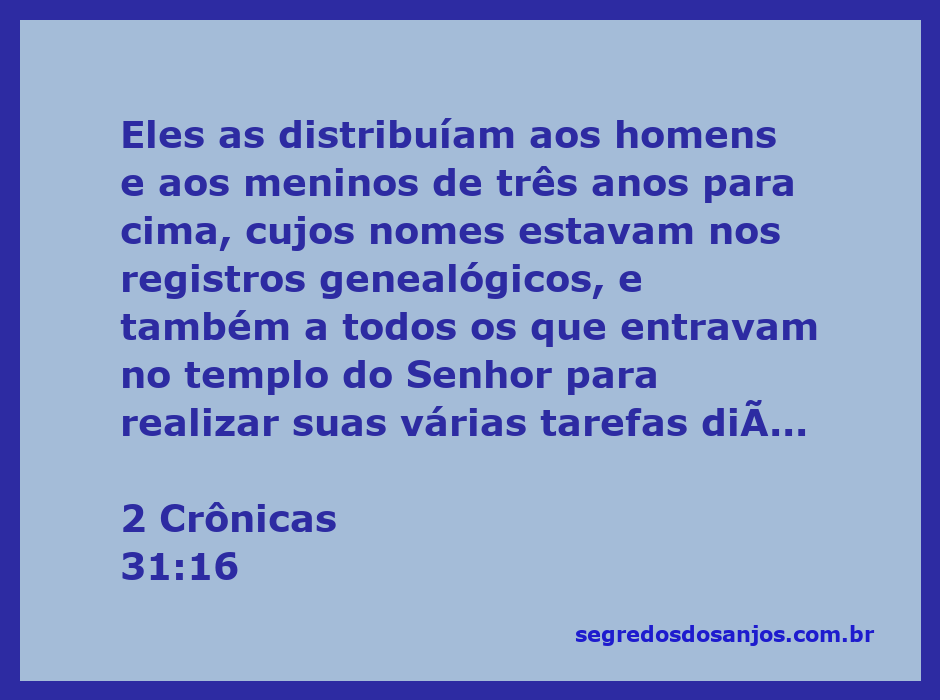 Homens e meninos recebendo alimentos no templo, conforme descrito em 2 Crônicas 31:16.