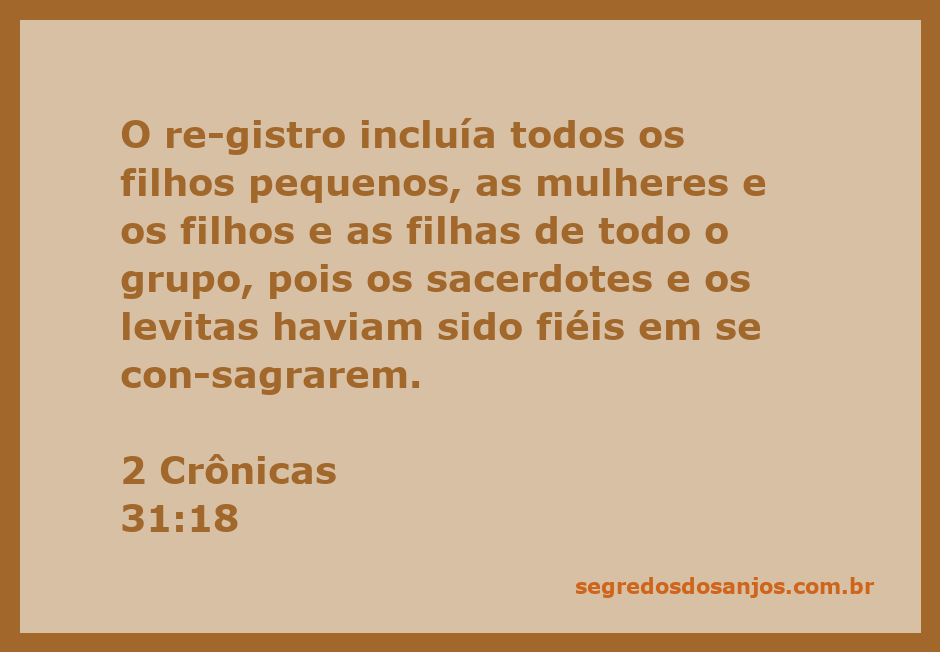 Registro de consagração dos filhos e famílias no templo