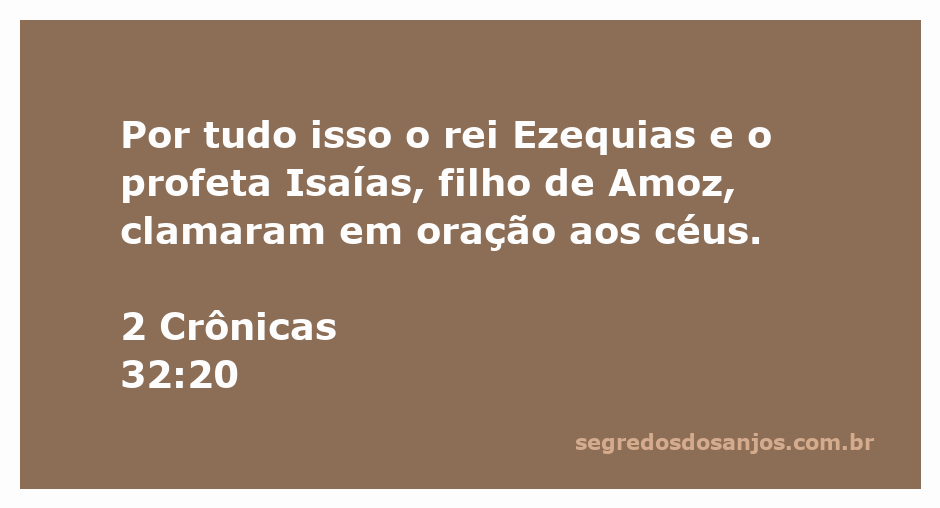 Rei Ezequias e o profeta Isaías orando aos céus em busca de ajuda divina.