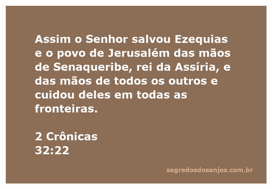 Ilustração de Ezequias sendo salvo por Deus, com Jerusalém ao fundo e a ameaça de Senaqueribe.