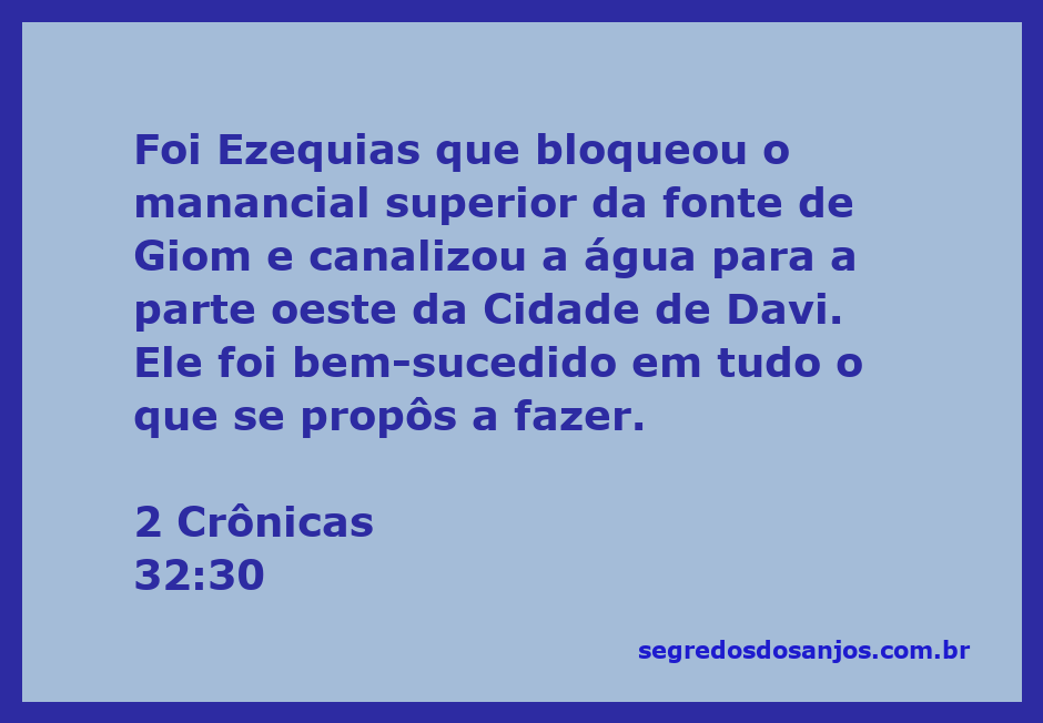 Ilustração da obra de Ezequias canalizando água para a Cidade de Davi.