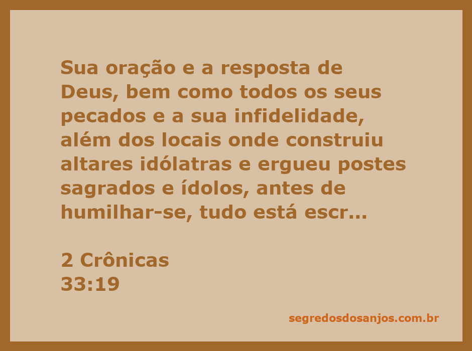 Imagem representando a oração de Manassés e a resposta de Deus, com símbolos de arrependimento e ídolos ao fundo.