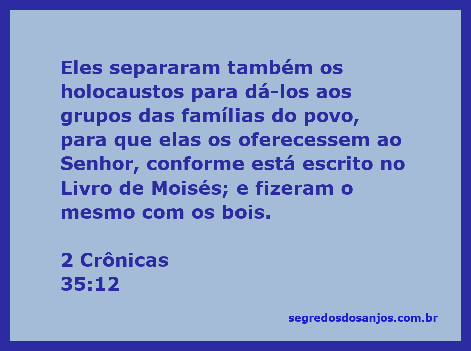 Sacrifícios sendo preparados conforme as instruções do Livro de Moisés.