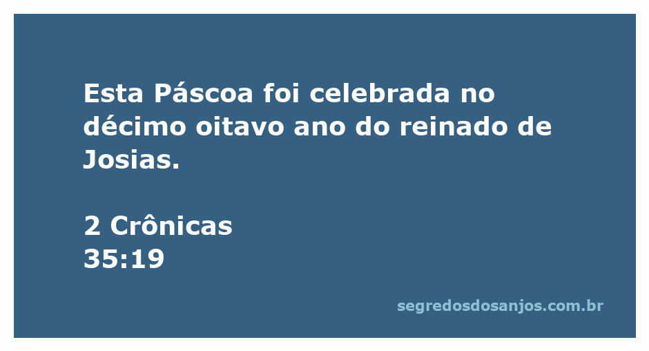 Cenário da celebração da Páscoa durante o reinado de Josias, conforme 2 Crônicas 35:19.