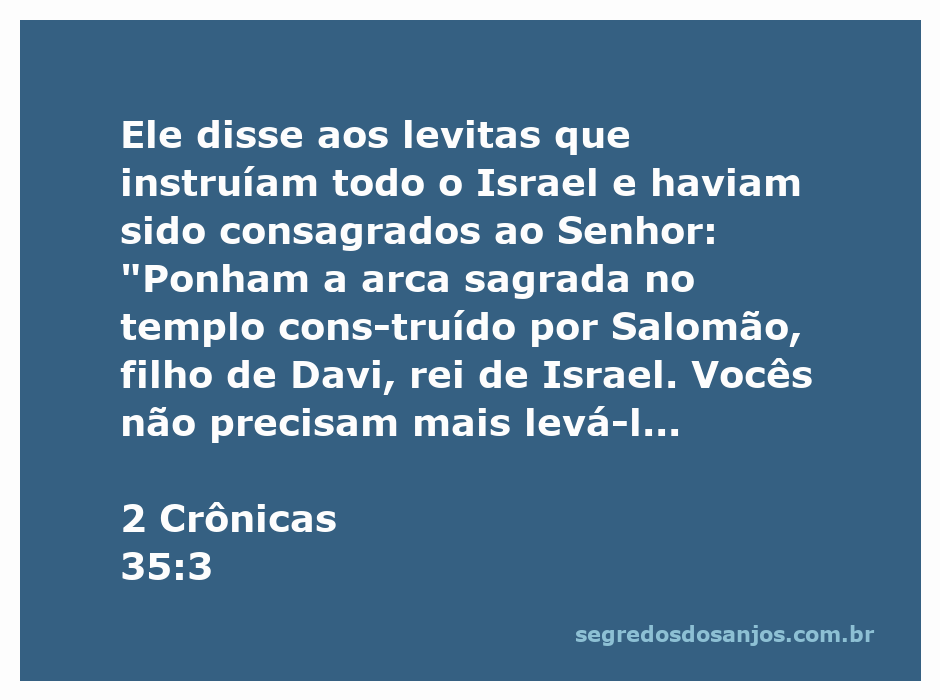 Levitas instruindo os israelitas sobre a arca sagrada no templo de Salomão.