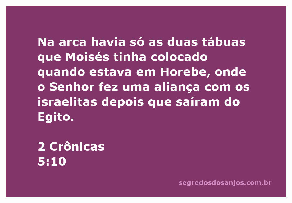 Representação da arca da aliança contendo as tábuas da lei de Moisés em Horebe.