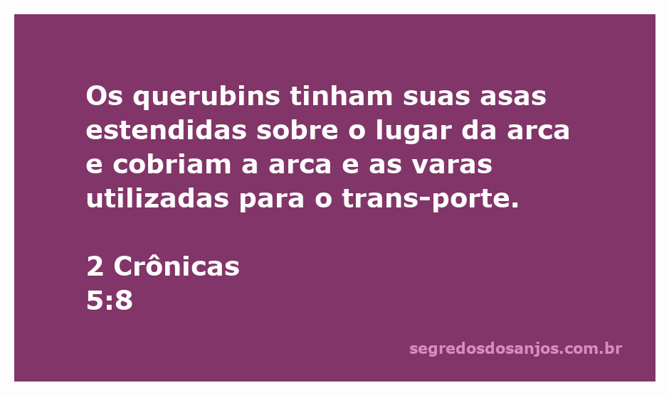 Imagem dos querubins com asas estendidas sobre a arca da aliança, simbolizando proteção e presença divina.