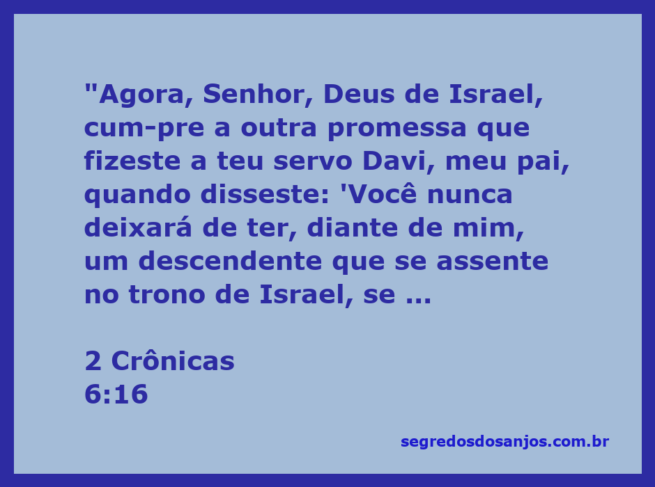Representação da promessa de Deus a Davi sobre seus descendentes no trono de Israel.