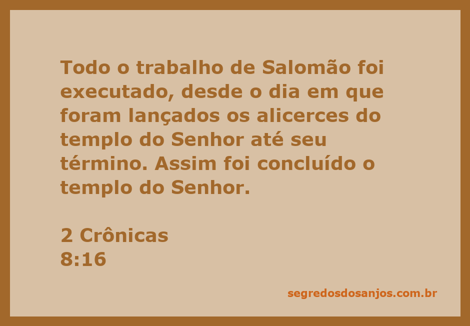 Representação do templo do Senhor construído por Salomão, simbolizando a conclusão de um grande projeto espiritual.