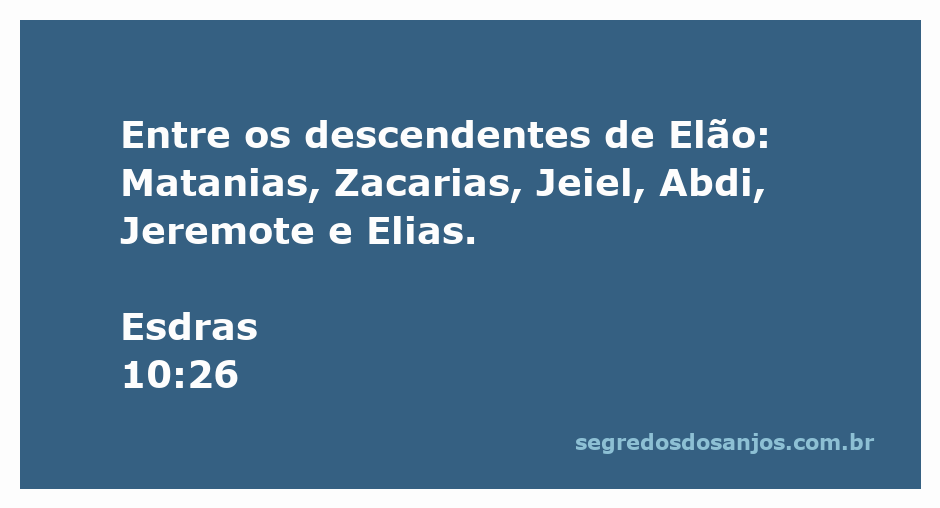 Lista dos descendentes de Elão mencionados em Esdras 10:26